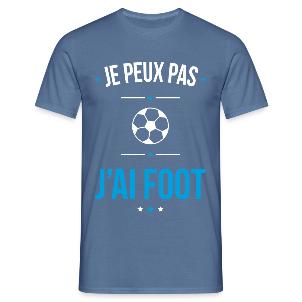 T-shirt Homme - Je peux pas j'ai Foot - bleu pigeon 