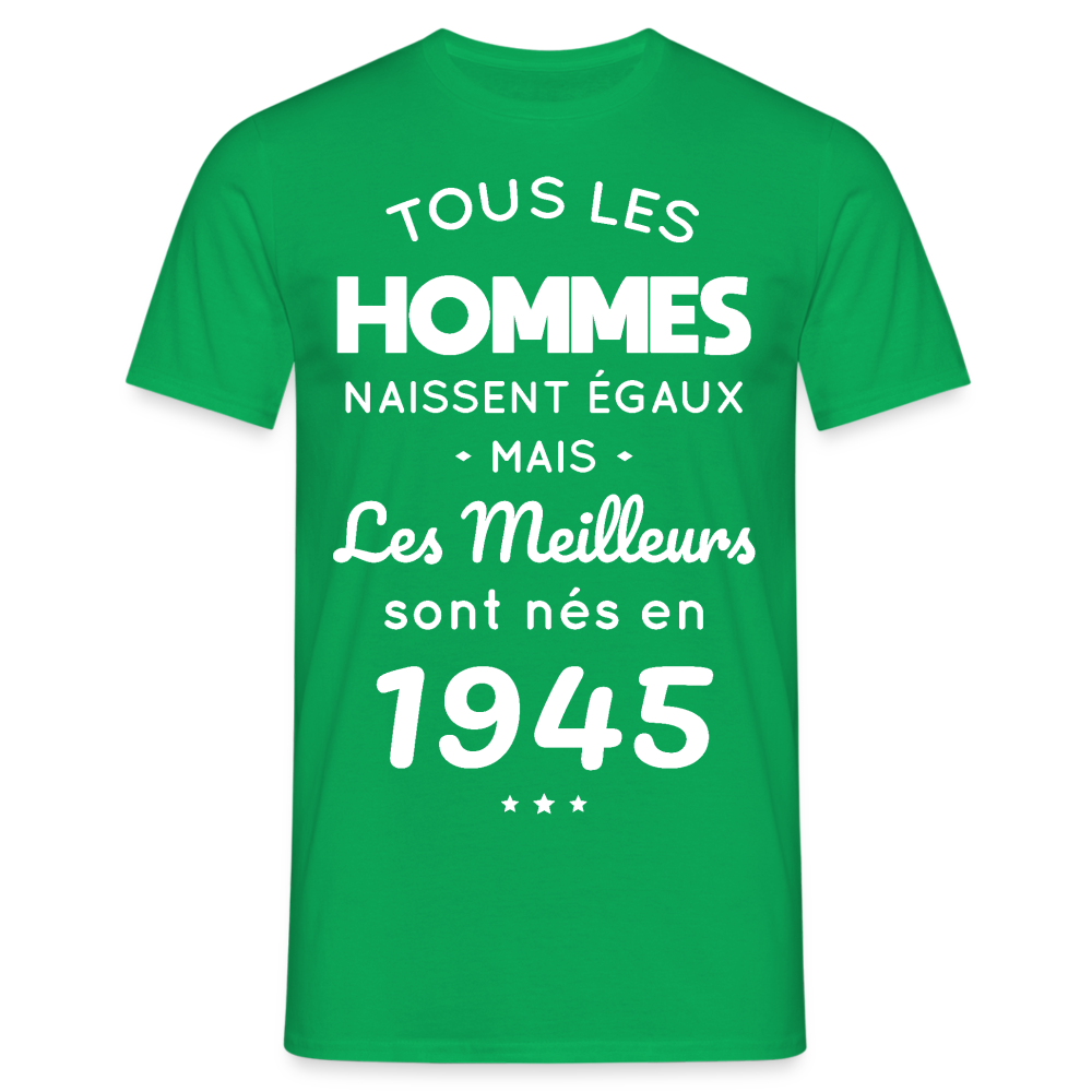 T-shirt Homme - Anniversaire 80 Ans - Les meilleurs sont nés en 1945 - vert