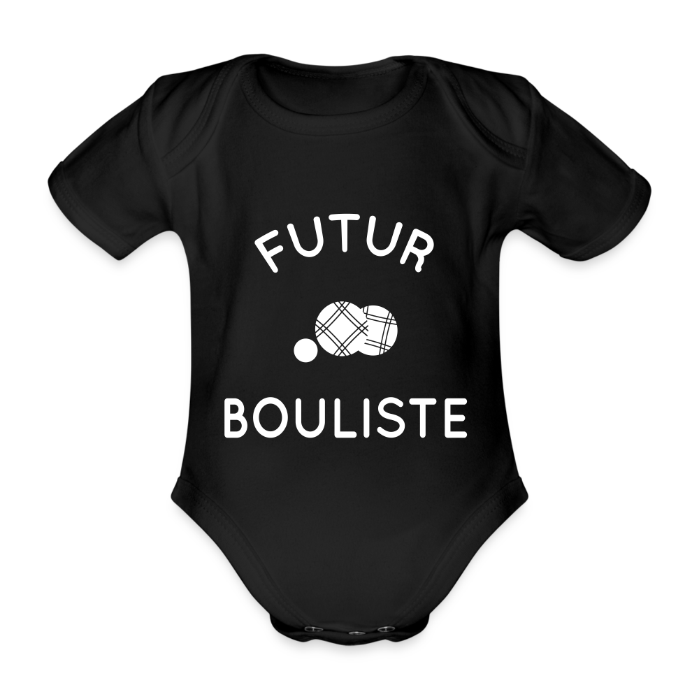 Body Bébé bio manches courtes - Futur bouliste - noir