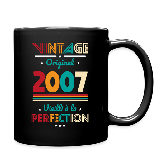 Mug uni - Anniversaire 18 Ans - Vintage Original 2007 - noir