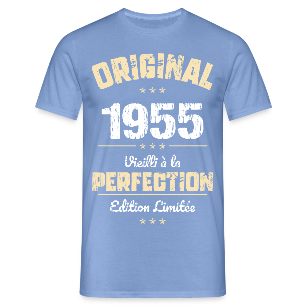 T-shirt Homme - Anniversaire 70 Ans - Original 1955 - carolina blue