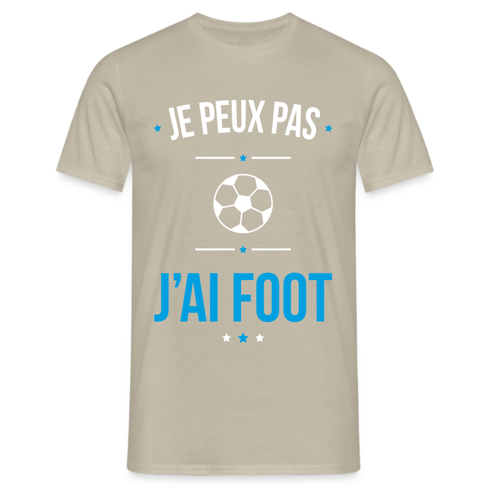 T-shirt Homme - Je peux pas j'ai Foot - beige sable