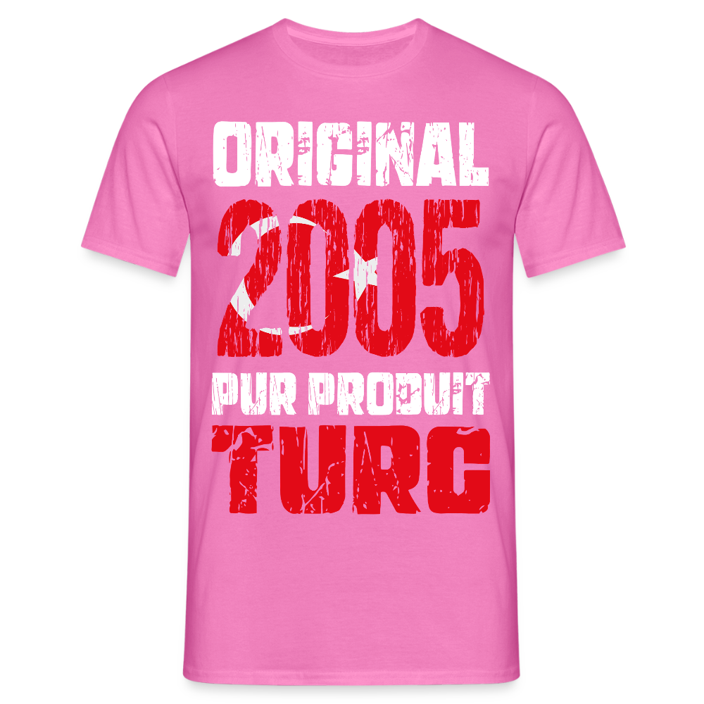 T-shirt Homme - Anniversaire 20 Ans - Original 2005 - Pur produit Turc - rose