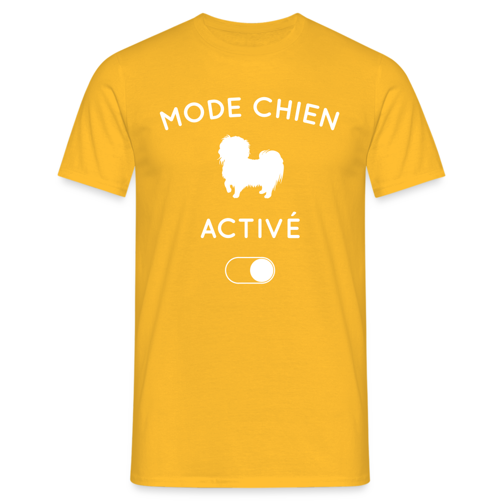 T-shirt Homme - Mode chien activé - jaune