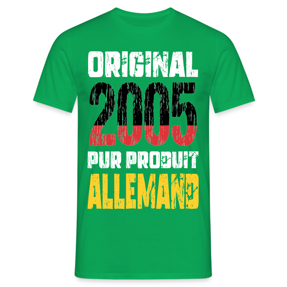 T-shirt Homme - Anniversaire 20 Ans - Original 2005 - Pur produit Allemand - vert