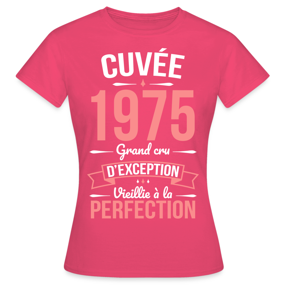 T-shirt Femme - Anniversaire 50 Ans - Cuvée 1975 - rose azalée