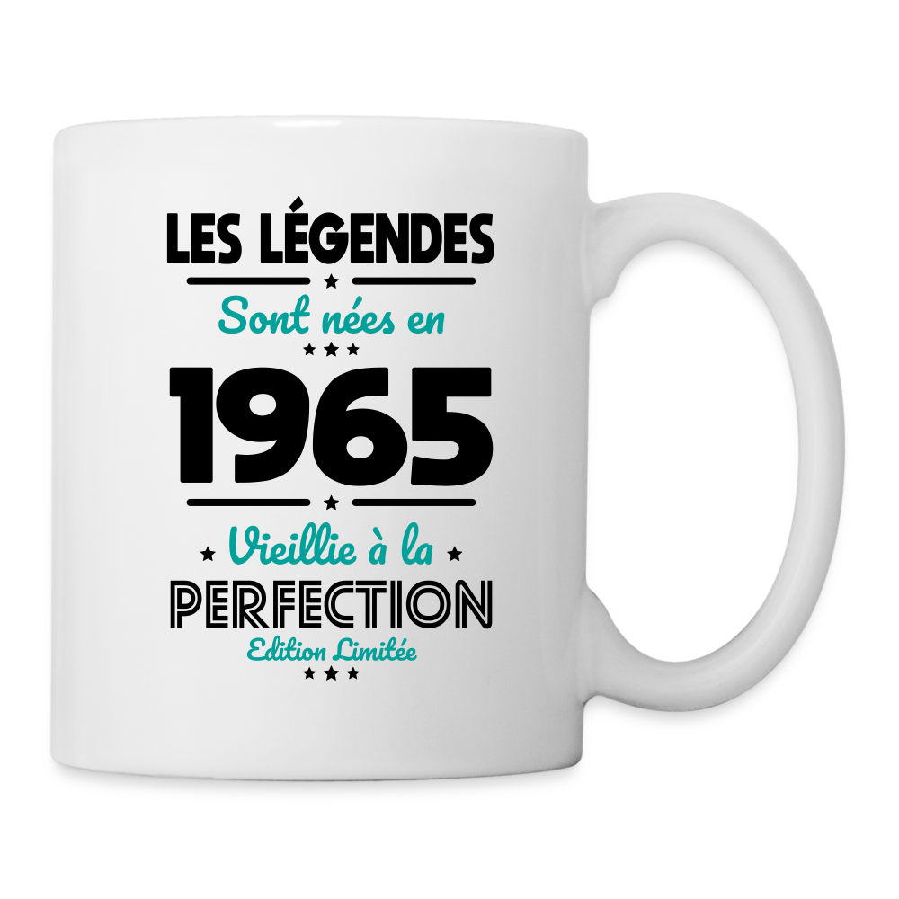 Mug blanc - Anniversaire 60 Ans - Les Légendes sont nées en 1965 - blanc