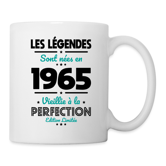 Mug blanc - Anniversaire 60 Ans - Les Légendes sont nées en 1965 - blanc