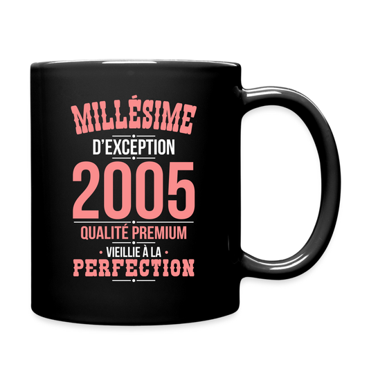 Mug uni - Anniversaire 20 Ans - Millésime 2005 - noir