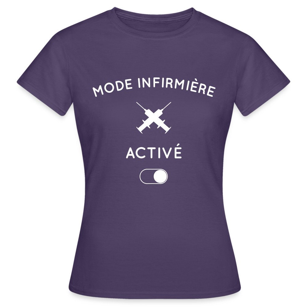 T-shirt Femme - Mode infirmière activé - violet foncé