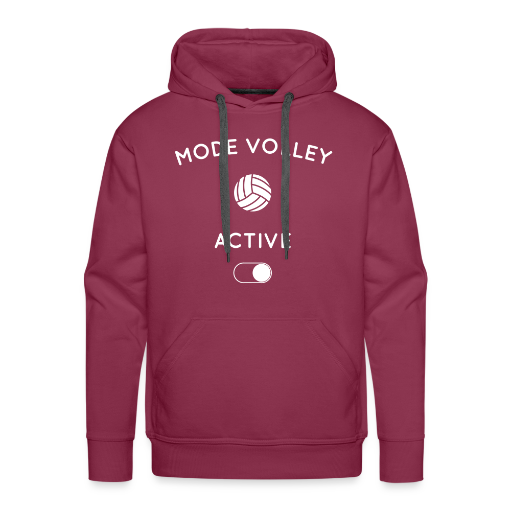 Sweat à capuche Premium Homme - Mode volley activé - bordeaux