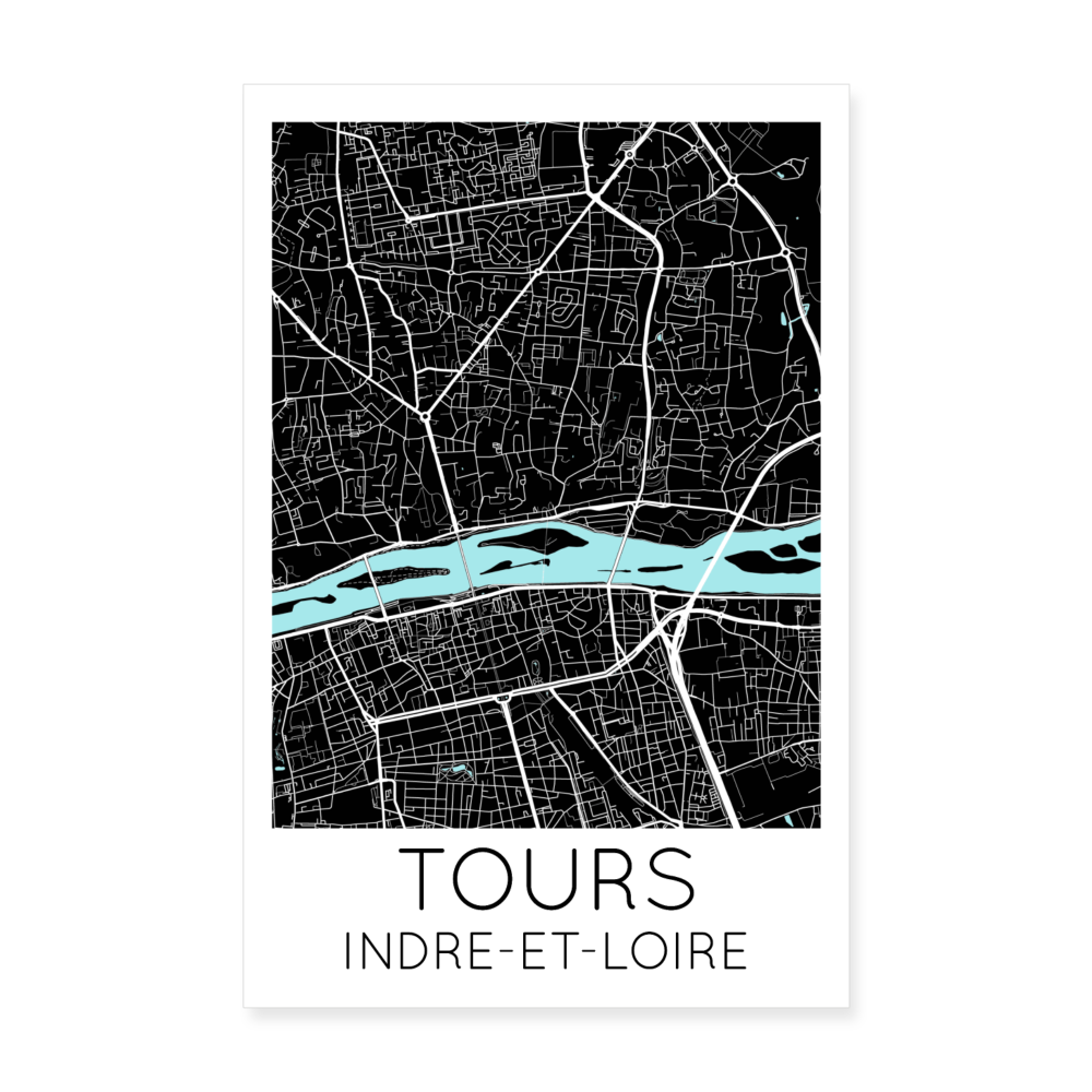 Poster Tours - Plan Tours - 20 x 30 cm - blanc