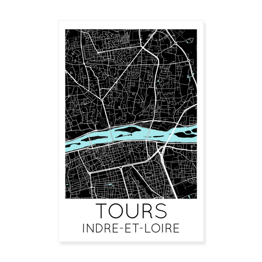 Poster Tours - Plan Tours - 20 x 30 cm - blanc