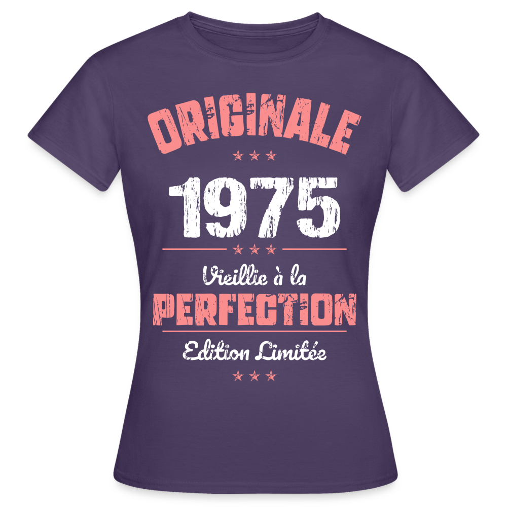 T-shirt Femme - Anniversaire 50 Ans - Originale 1975 - violet foncé