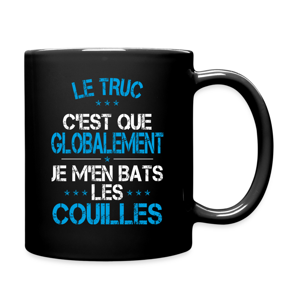 Mug uni - Je m'en bats les couilles - noir