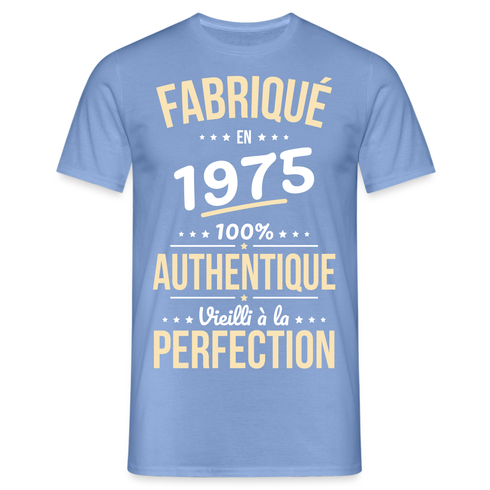 T-shirt Homme - Anniversaire 50 Ans - Fabriqué en 1975 - carolina blue