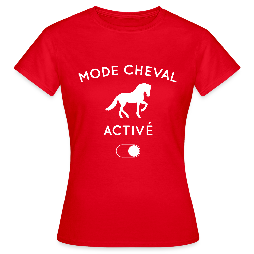 T-shirt Femme - Mode cheval activé - rouge