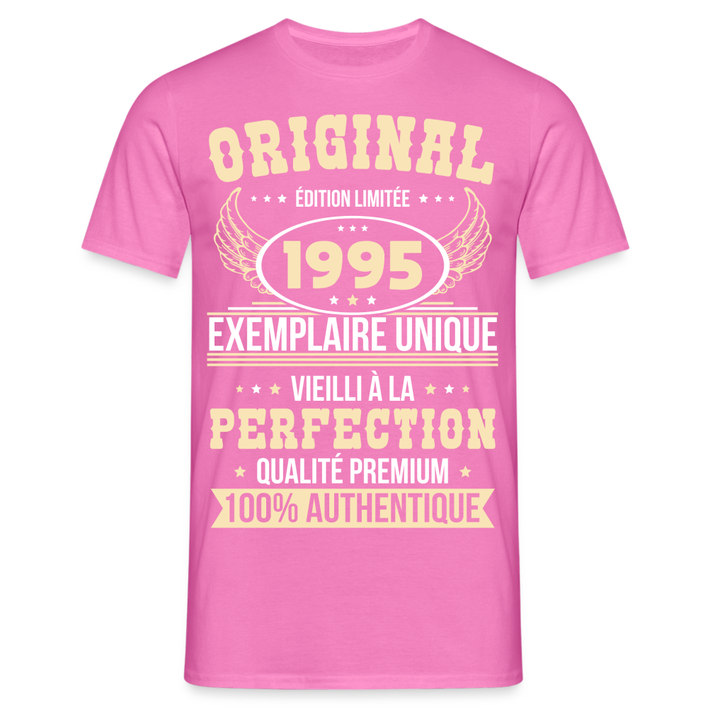 T-shirt Homme - Anniversaire 30 Ans - Original 1995 - rose