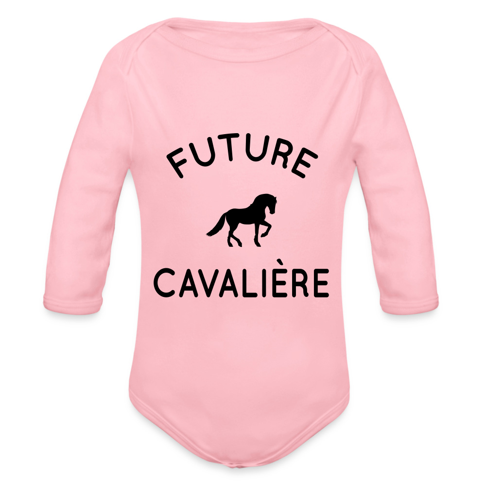 Body Bébé bio manches longues - Future cavalière - rose clair