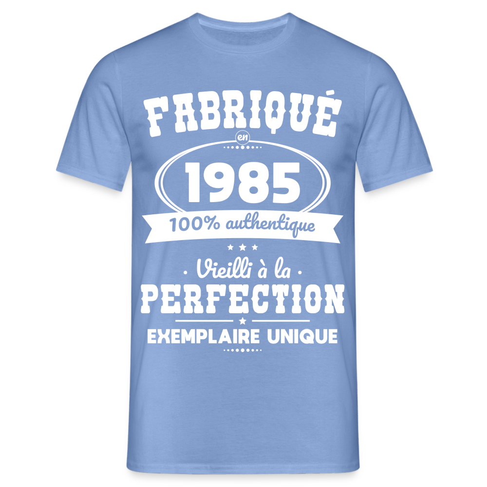 T-shirt Homme - Anniversaire 40 Ans - Fabriqué en 1985 - carolina blue