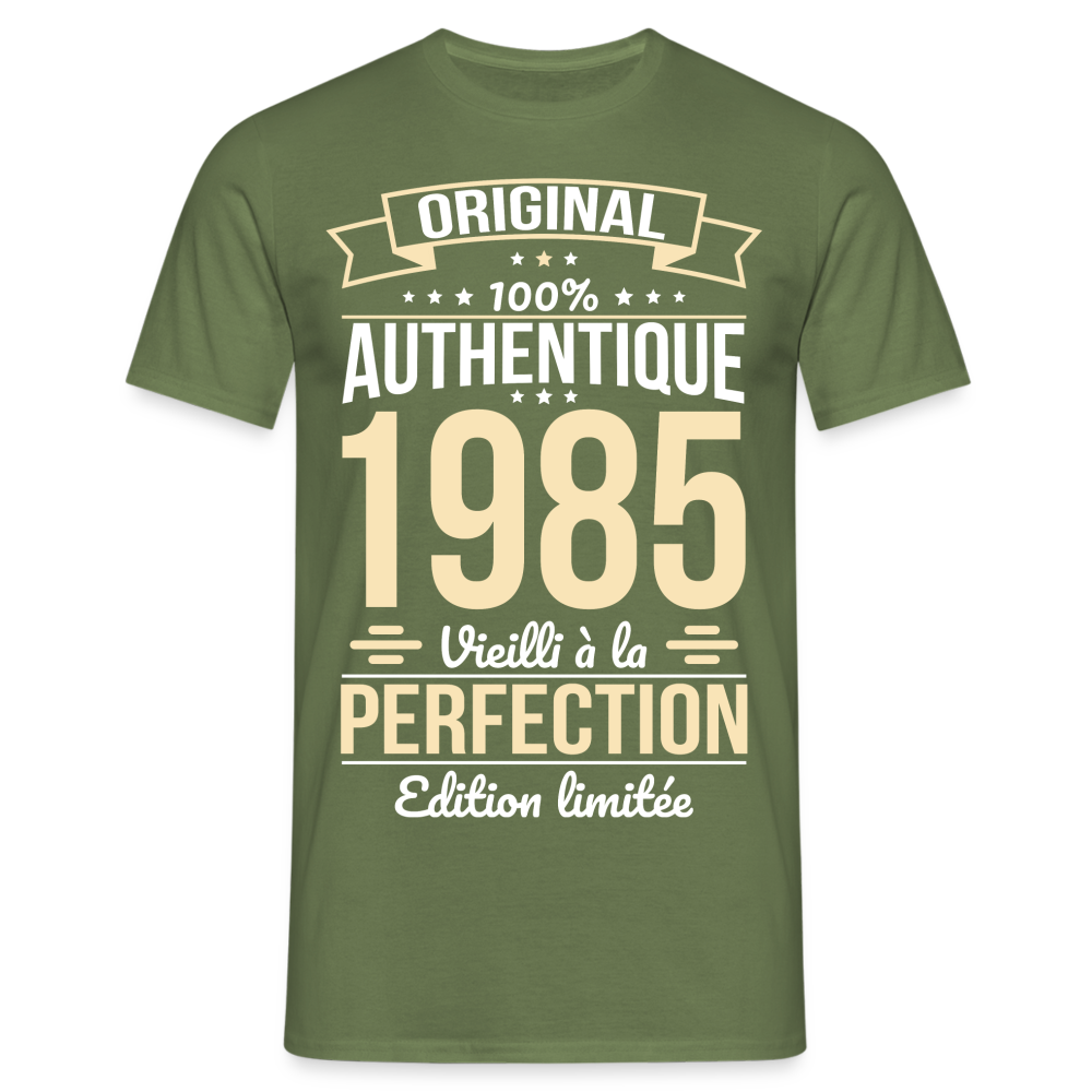 T-shirt Homme - Anniversaire 40 Ans - Original 1985 - vert militaire