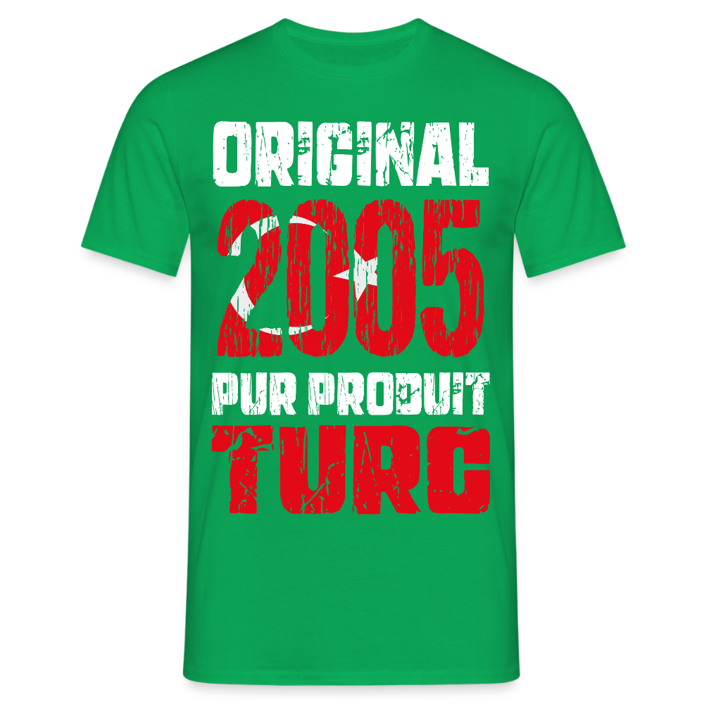 T-shirt Homme - Anniversaire 20 Ans - Original 2005 - Pur produit Turc - vert