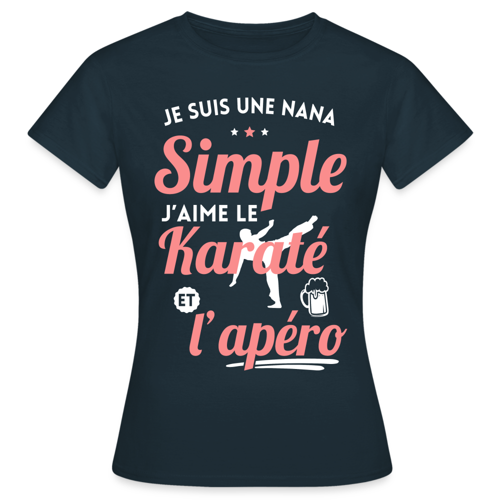 T-shirt Femme - J'aime le karaté et l'apéro - marine