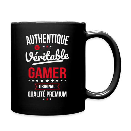 Mug uni - Authentique et véritable Gamer - noir