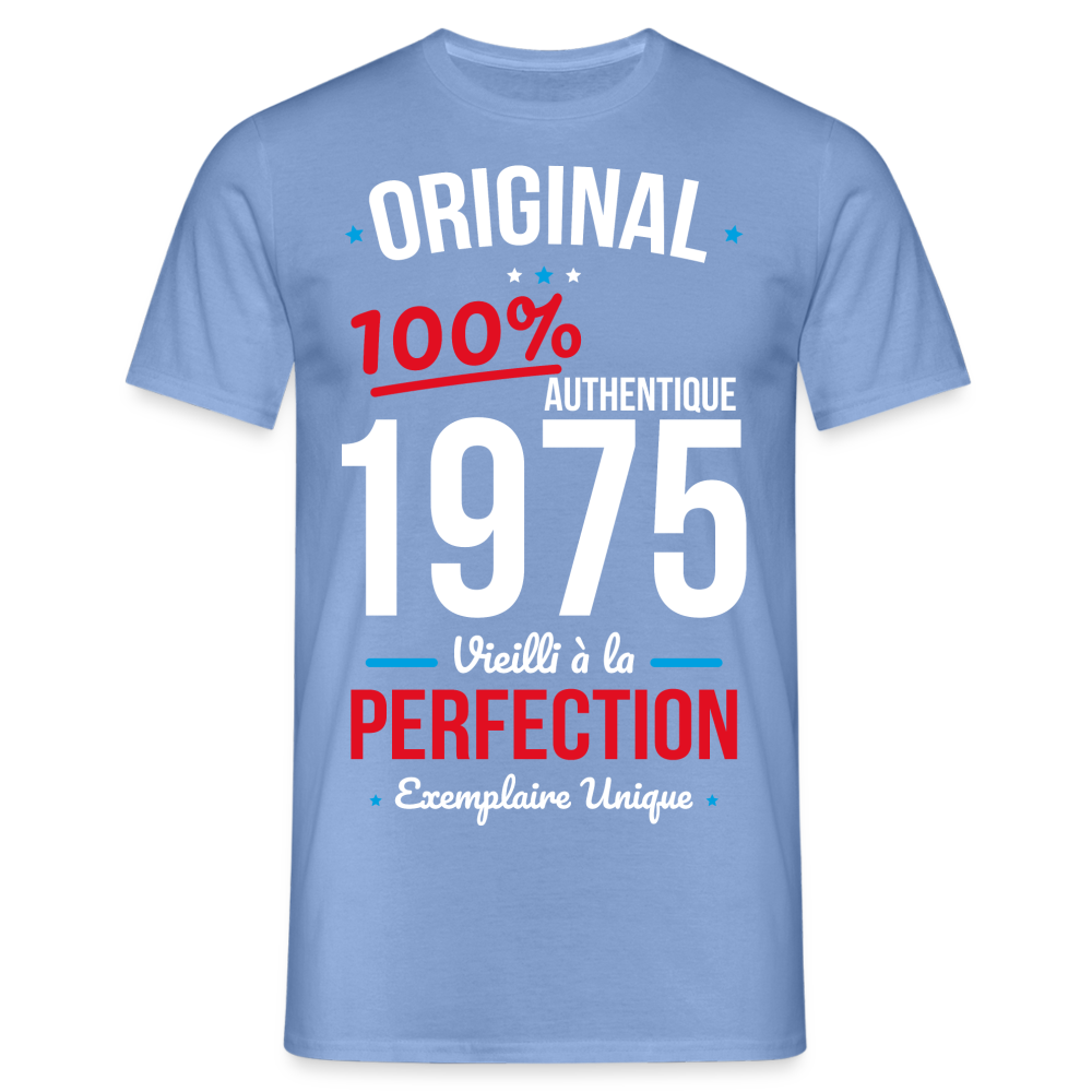 T-shirt Homme - Anniversaire 50 Ans - Original 1975 - carolina blue