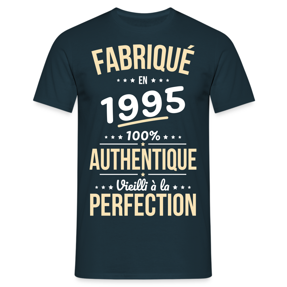 T-shirt Homme - Anniversaire 30 Ans - Fabriqué en 1995 - marine