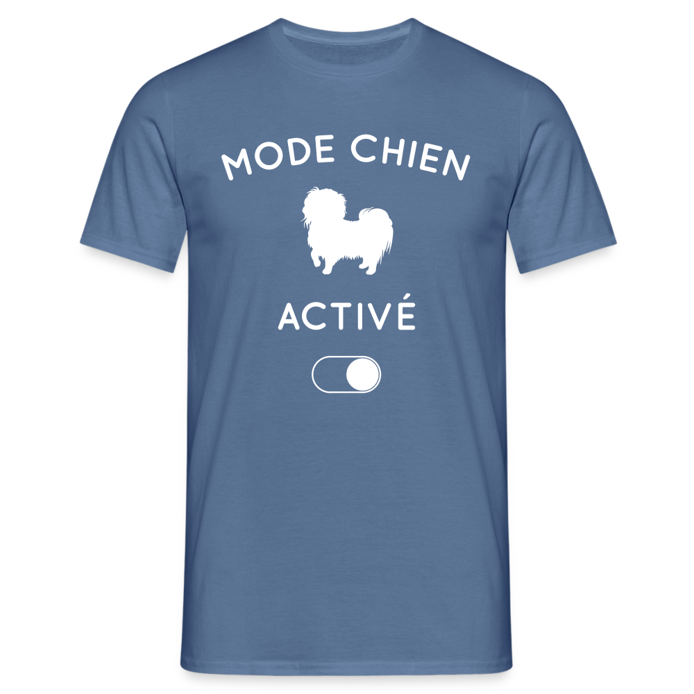 T-shirt Homme - Mode chien activé - bleu pigeon 