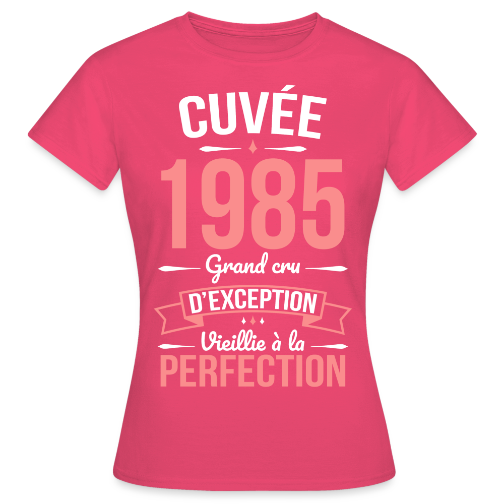 T-shirt Femme - Anniversaire 40 Ans - Cuvée 1985 - rose azalée