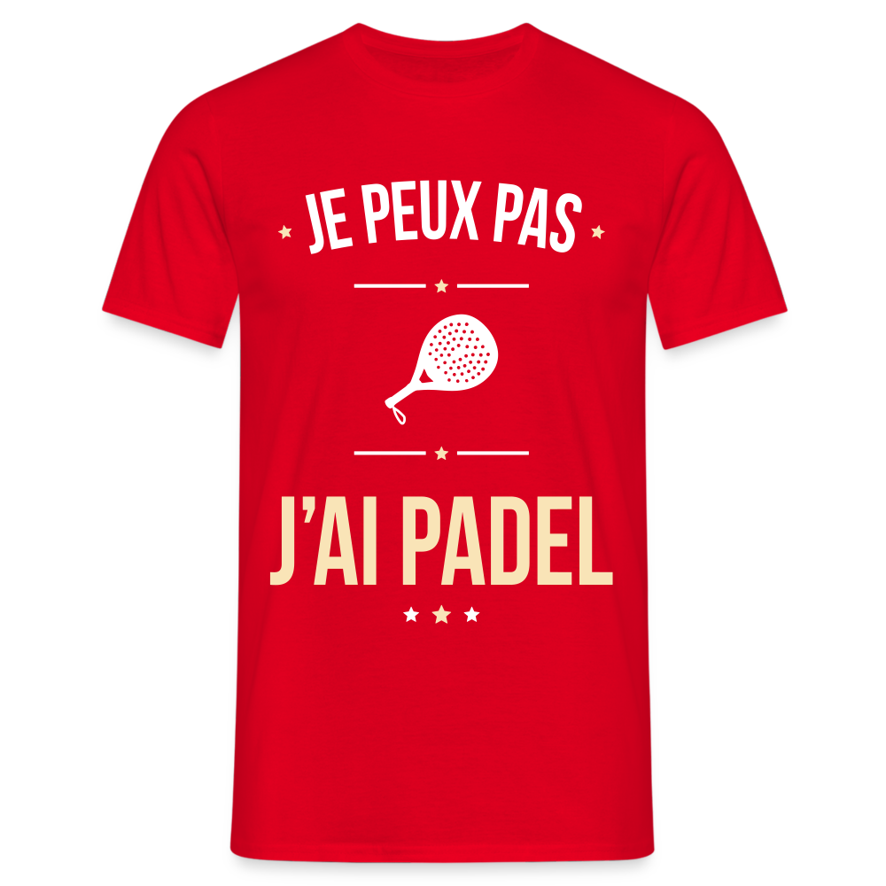 T-shirt Homme - Je peux pas j'ai Padel - rouge