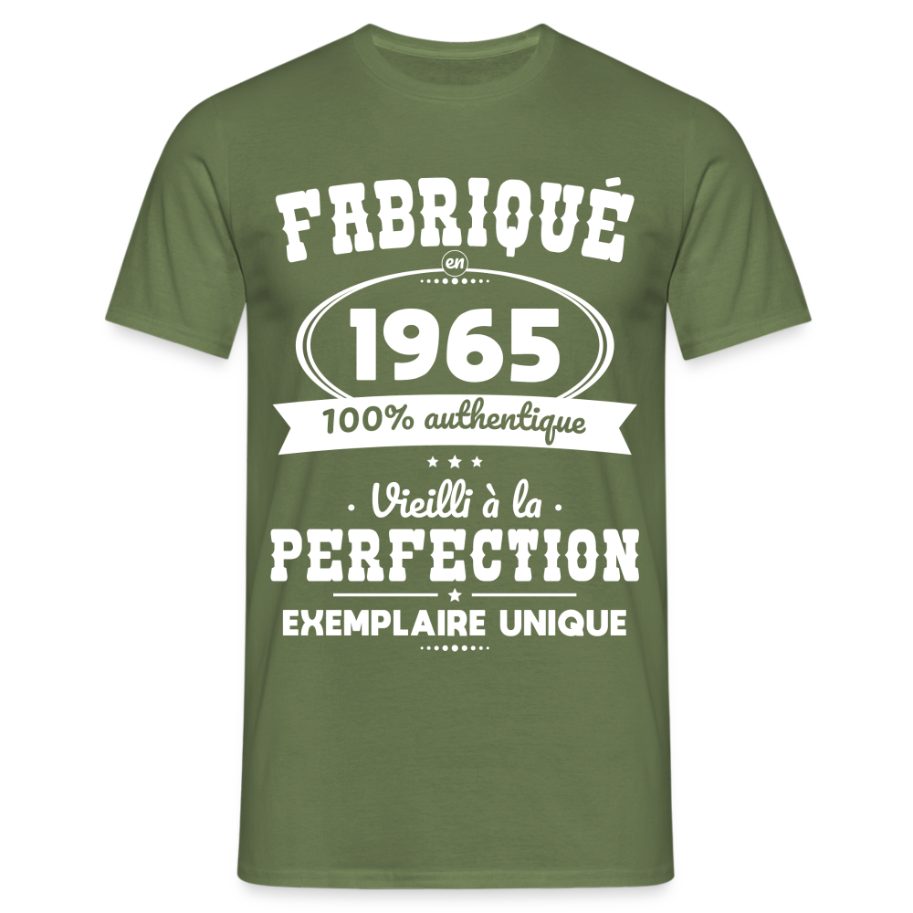 T-shirt Homme - Anniversaire 60 Ans - Fabriqué en 1965 - vert militaire