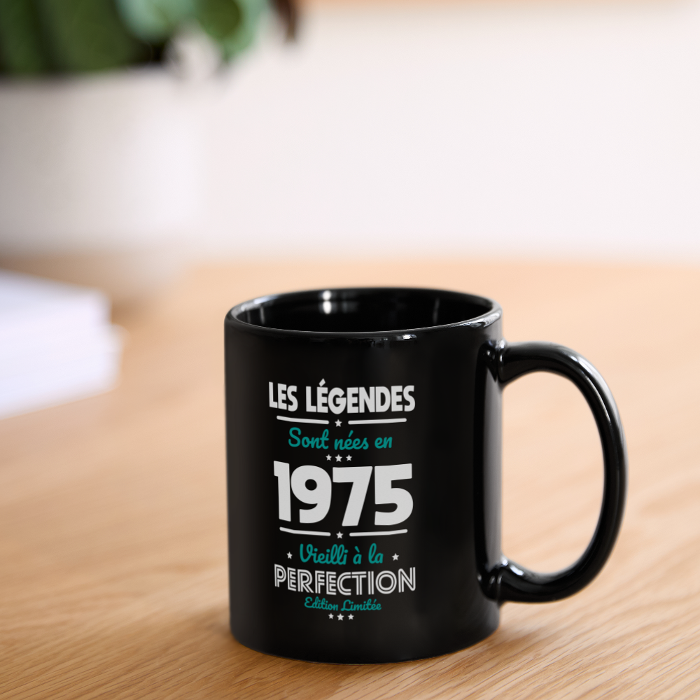 Mug uni - Anniversaire 50 Ans - Les Légendes sont nées en 1975 - noir