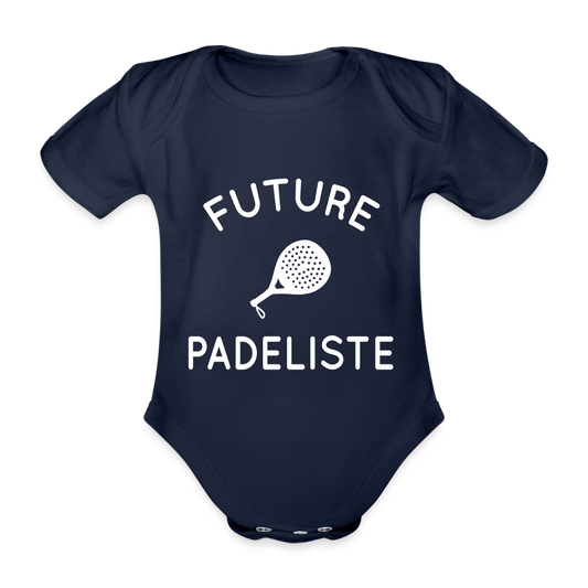 Body Bébé bio manches courtes - Future padeliste - marine foncé