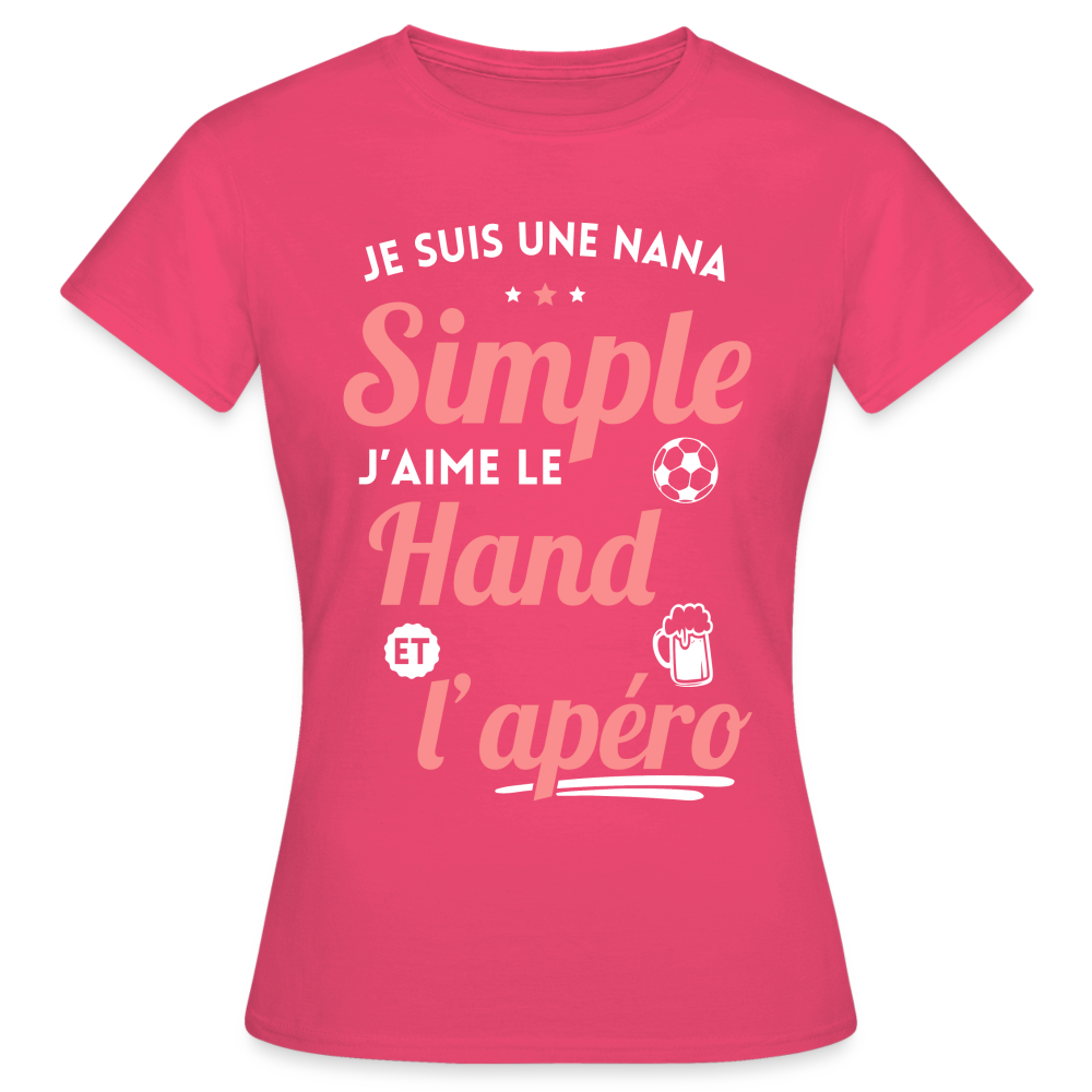 T-shirt Femme - J'aime le hand et l'apéro - rose azalée