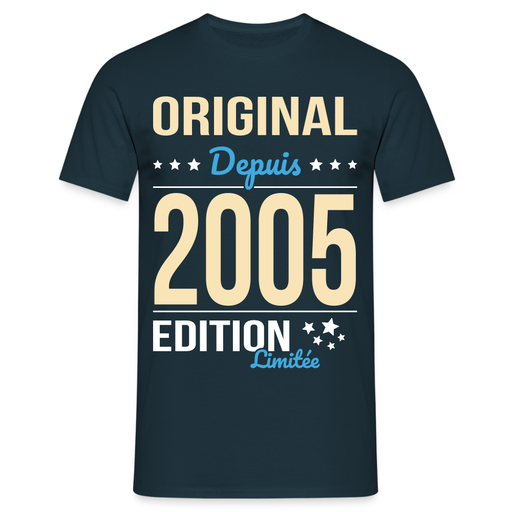 T-shirt Homme - Anniversaire 20 Ans - Original depuis 2005 - marine