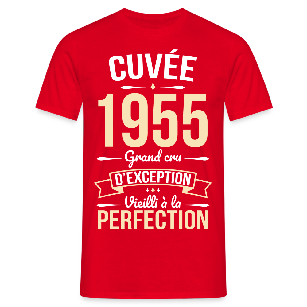 T-shirt Homme - Anniversaire 70 Ans - Cuvée 1955 - rouge