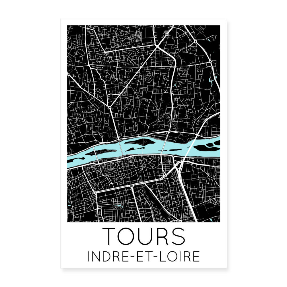 Poster Tours - Plan Tours - 60 x 90 cm - blanc