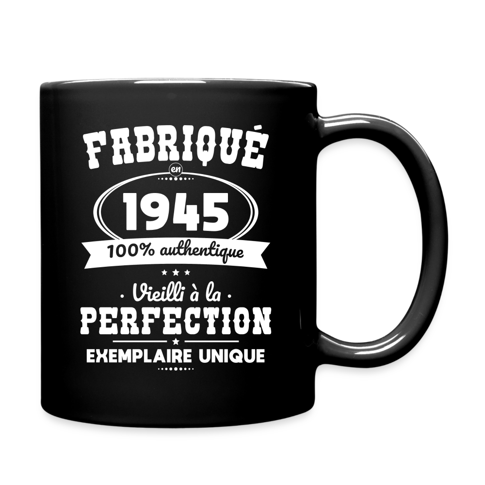 Mug uni - Anniversaire 80 Ans - Fabriqué en 1945 - noir