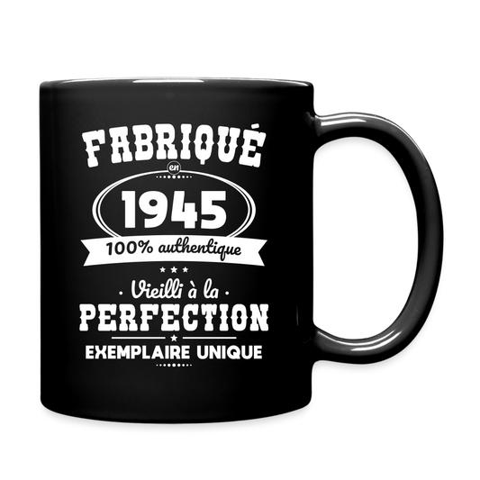 Mug uni - Anniversaire 80 Ans - Fabriqué en 1945 - noir