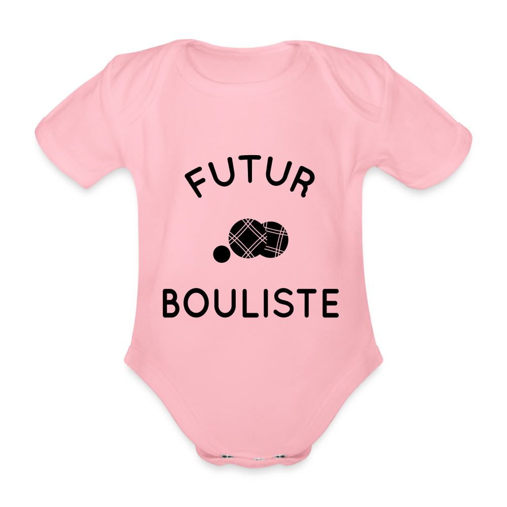 Body Bébé bio manches courtes - Futur bouliste - rose clair