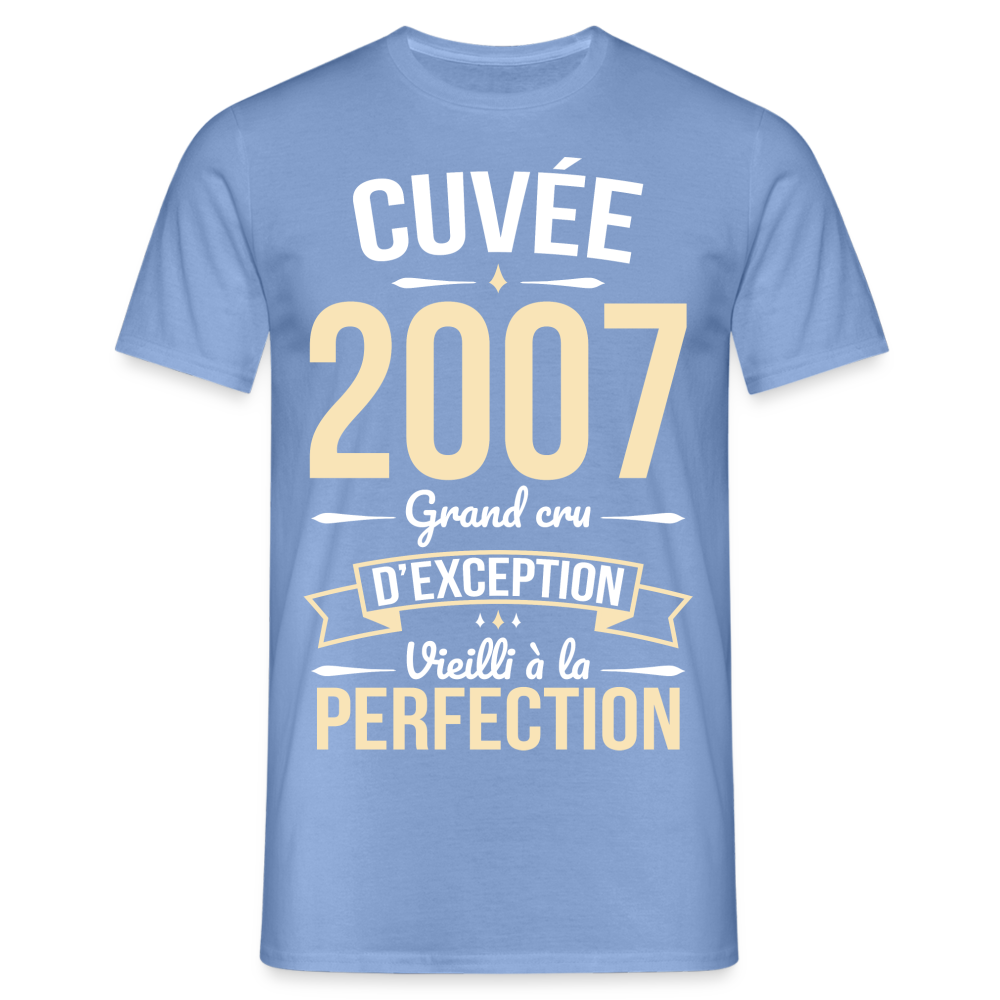 T-shirt Homme - Anniversaire 18 Ans - Cuvée 2007 - carolina blue