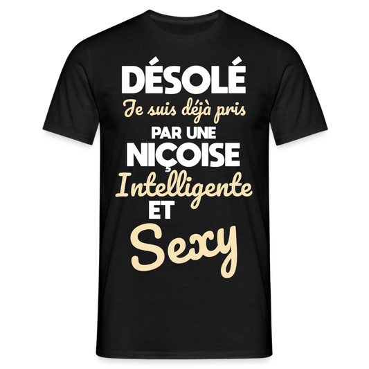 T-shirt Homme -  Je suis déjà pris par une Niçoise intelligente et sexy - noir