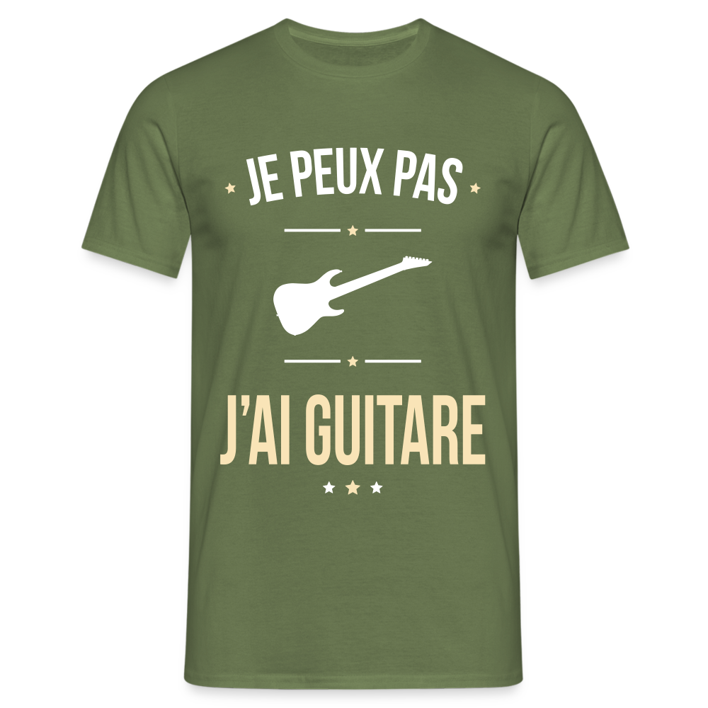 T-shirt Homme - Je peux pas j'ai Guitare - vert militaire