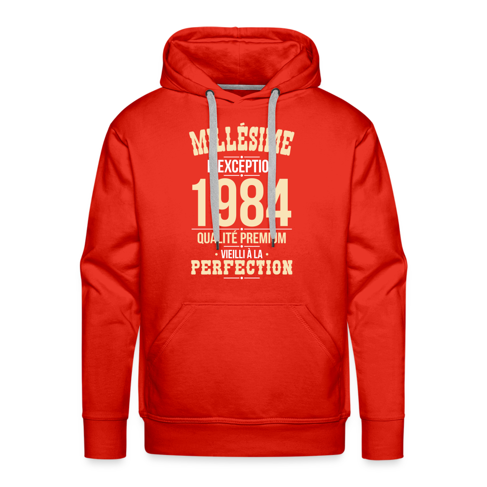 Sweat à capuche Premium Homme - Anniversaire 40 Ans - Millésime 1984 - rouge