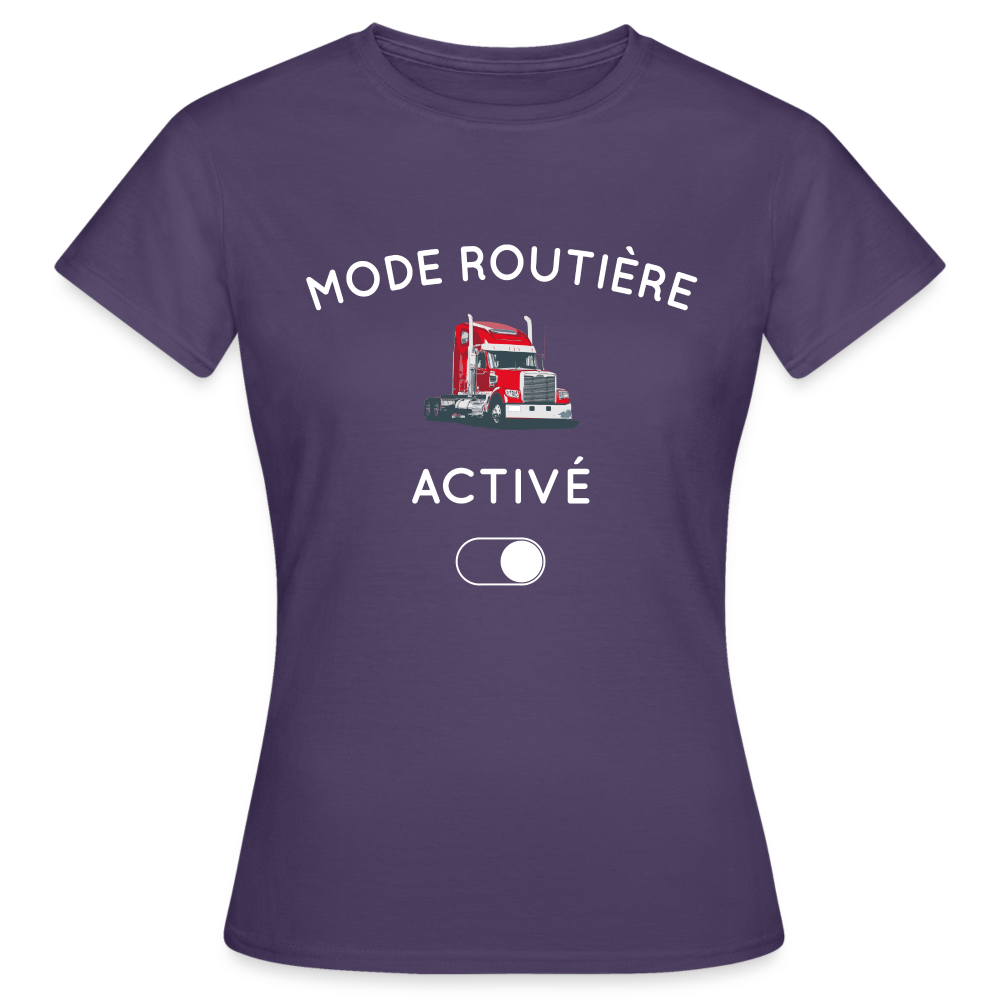 T-shirt Femme - Mode routière activé - violet foncé