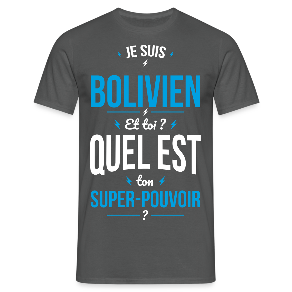 T-shirt Homme - Je suis Bolivien - Super-pouvoir - charbon