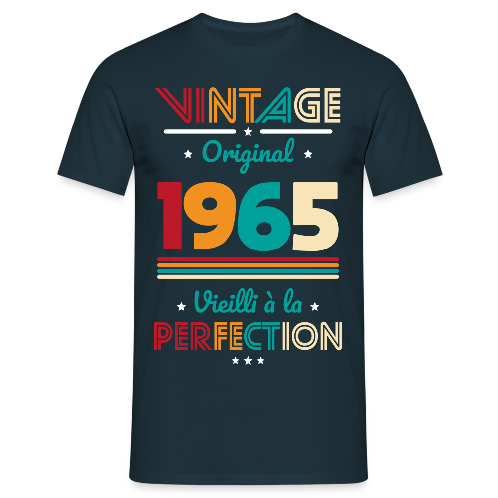 T-shirt Homme - Anniversaire 60 Ans - Vintage Original 1965 - marine